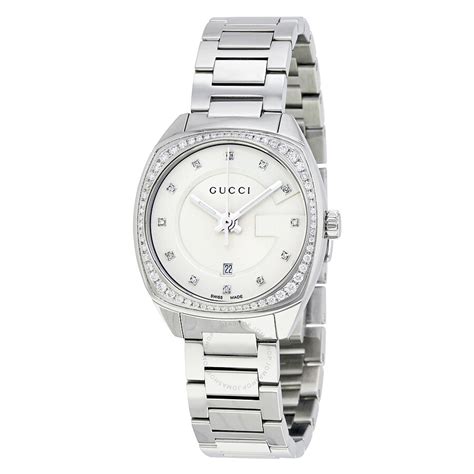 gucci ladies watches gg2570 ya142505|Gucci GG2570 White Dial Stainless Steel Diamond Ladies Watch .